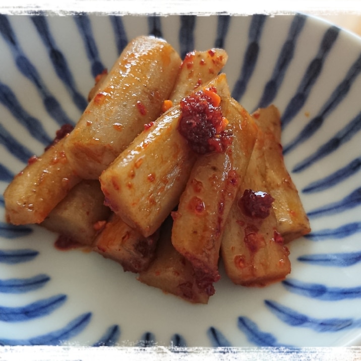 ちょっと1品で食物繊維☆ごぼうの食べるラー油漬け